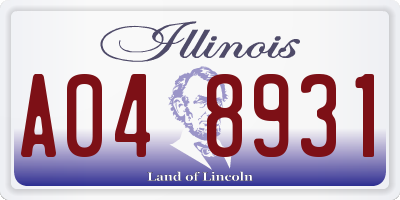 IL license plate A048931