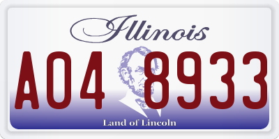 IL license plate A048933
