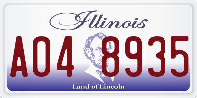 IL license plate A048935