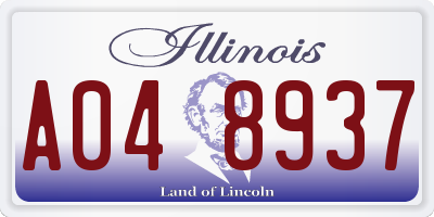 IL license plate A048937