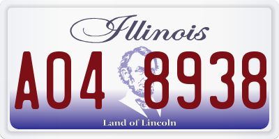 IL license plate A048938