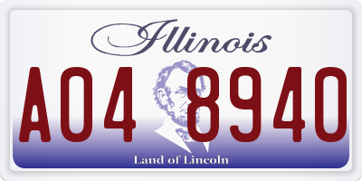 IL license plate A048940