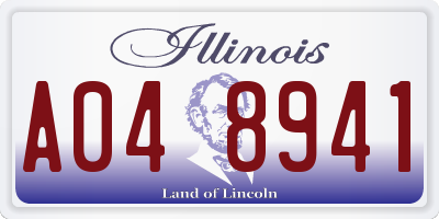 IL license plate A048941