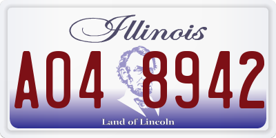 IL license plate A048942