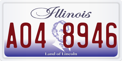 IL license plate A048946