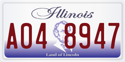 IL license plate A048947