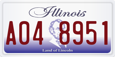 IL license plate A048951