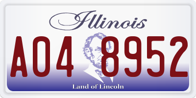 IL license plate A048952