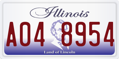 IL license plate A048954