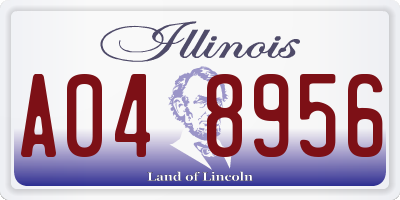 IL license plate A048956
