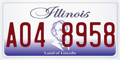 IL license plate A048958