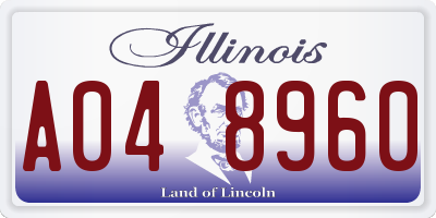 IL license plate A048960