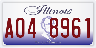 IL license plate A048961