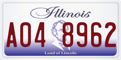 IL license plate A048962