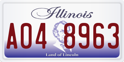 IL license plate A048963