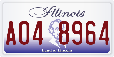 IL license plate A048964