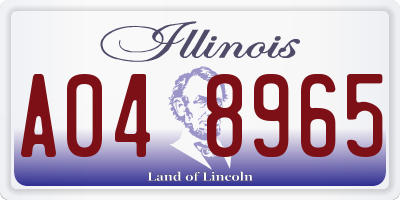IL license plate A048965