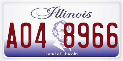 IL license plate A048966