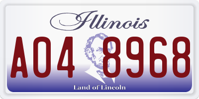 IL license plate A048968
