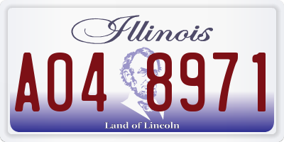 IL license plate A048971