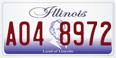 IL license plate A048972
