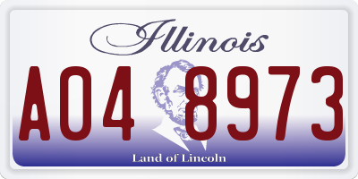 IL license plate A048973