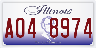 IL license plate A048974