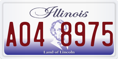 IL license plate A048975
