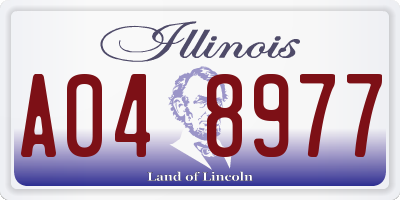 IL license plate A048977
