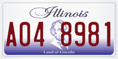 IL license plate A048981