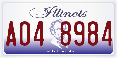 IL license plate A048984