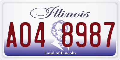 IL license plate A048987