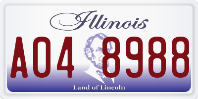 IL license plate A048988