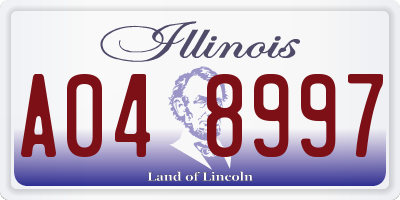 IL license plate A048997