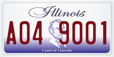 IL license plate A049001