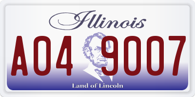 IL license plate A049007