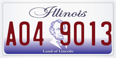 IL license plate A049013