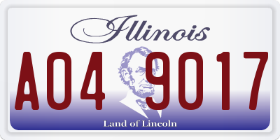IL license plate A049017