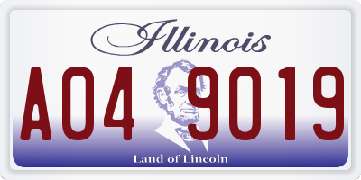 IL license plate A049019