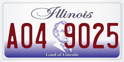 IL license plate A049025