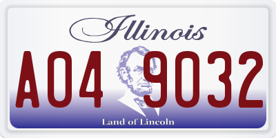 IL license plate A049032
