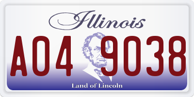 IL license plate A049038