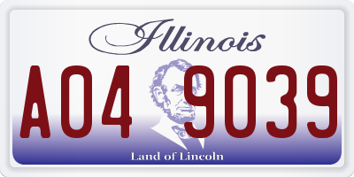 IL license plate A049039