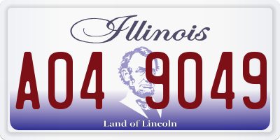 IL license plate A049049