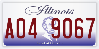 IL license plate A049067