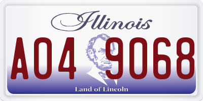 IL license plate A049068