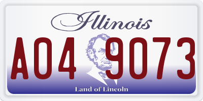 IL license plate A049073
