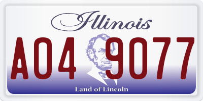 IL license plate A049077