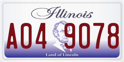 IL license plate A049078