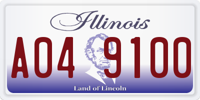 IL license plate A049100